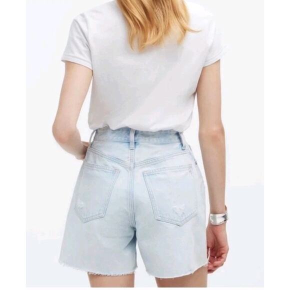 Madewell The 90s Mid-Length Jean Shorts Women’s 24 Raw Hem Denim - Picture 2 of 11